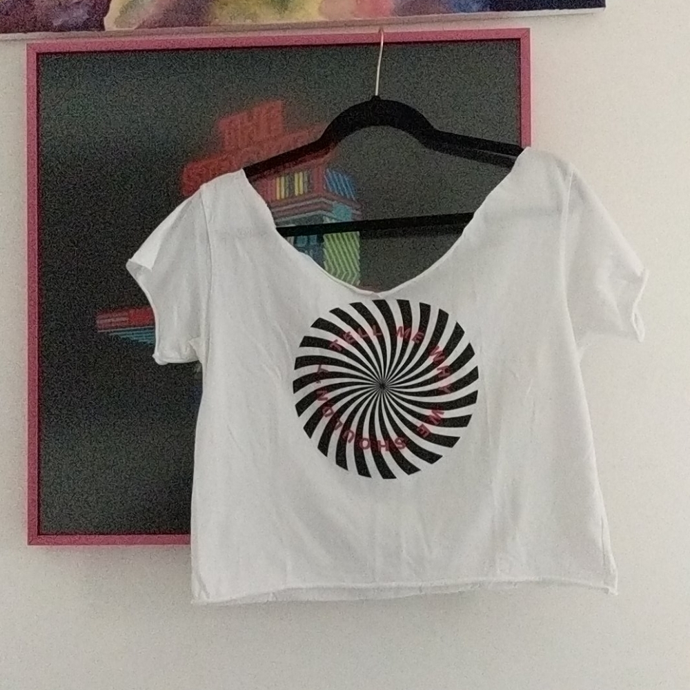Cropped Tee , Hypnosis Graphic, from UO